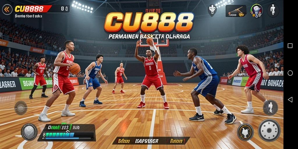Antarmuka permainan basket CU888 yang menarik dan interaktif.
