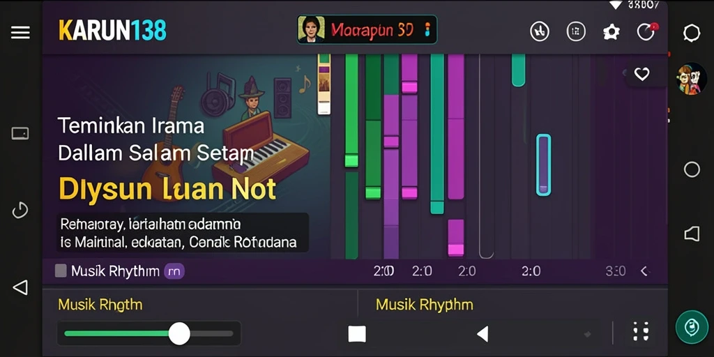 Tampilan antarmuka permainan Musik Rhythm yang menarik di KARUN138.