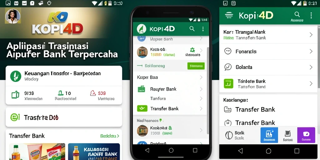 Antarmuka KOPI4D yang sederhana dan mudah digunakan untuk transfer bank.