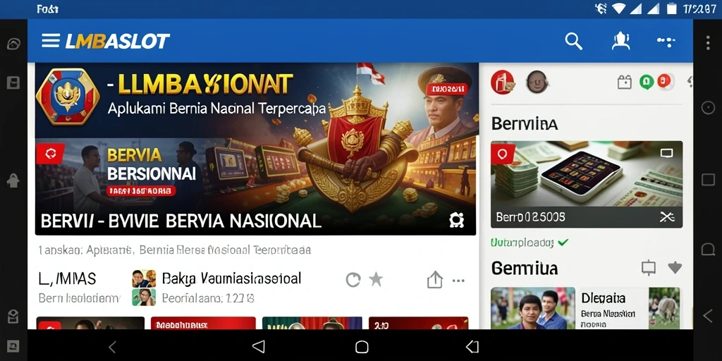 Antarmuka utama LMBASLOT yang menampilkan berita terkini di Indonesia.