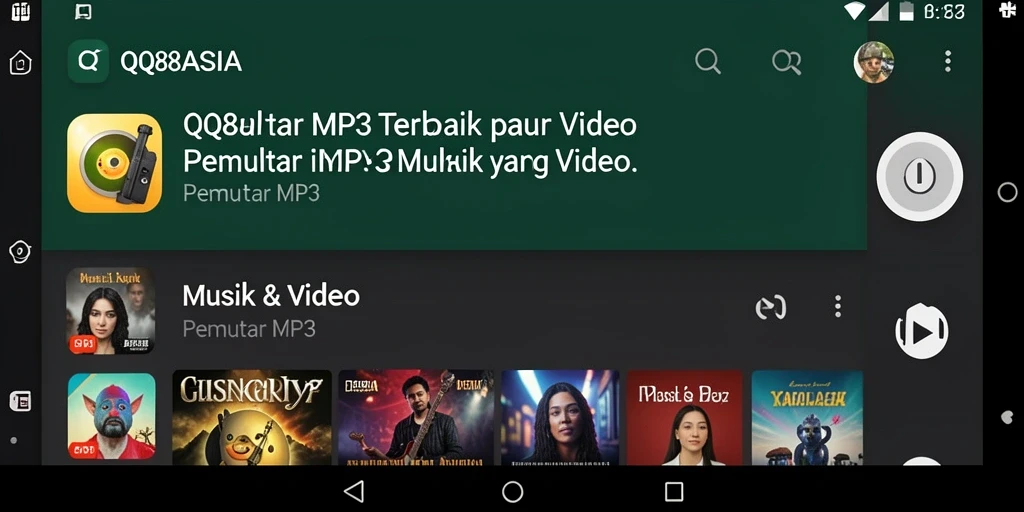 Antarmuka QQ88ASIA yang menarik dan fungsional untuk Pemutar MP3.