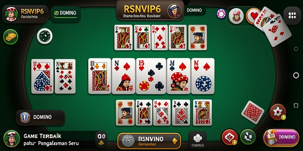 Tampilan antarmuka RSNVIP6 dengan fungsi permainan Domino yang menarik.