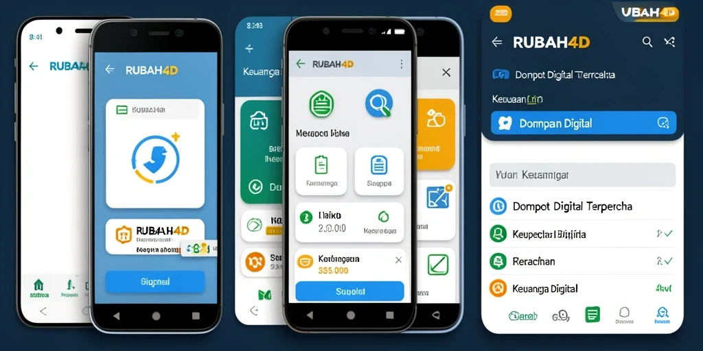 Tampilan antarmuka aplikasi Dompet Digital RUBAH4D yang user-friendly.