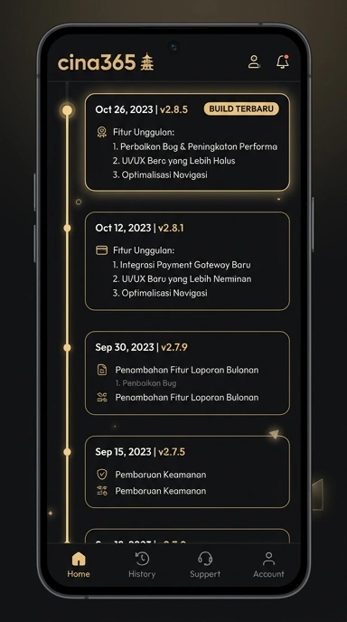 Riwayat Versi cina365: Pembaruan Terbaru untuk Android